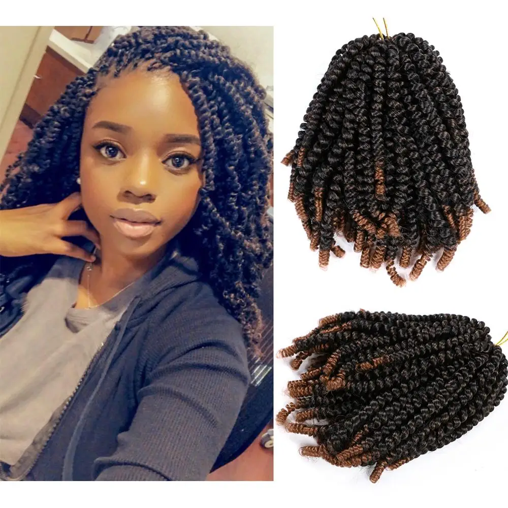 Витые вязаные крючком волосы 8 дюймов страстные твист Вязание косы синтетические