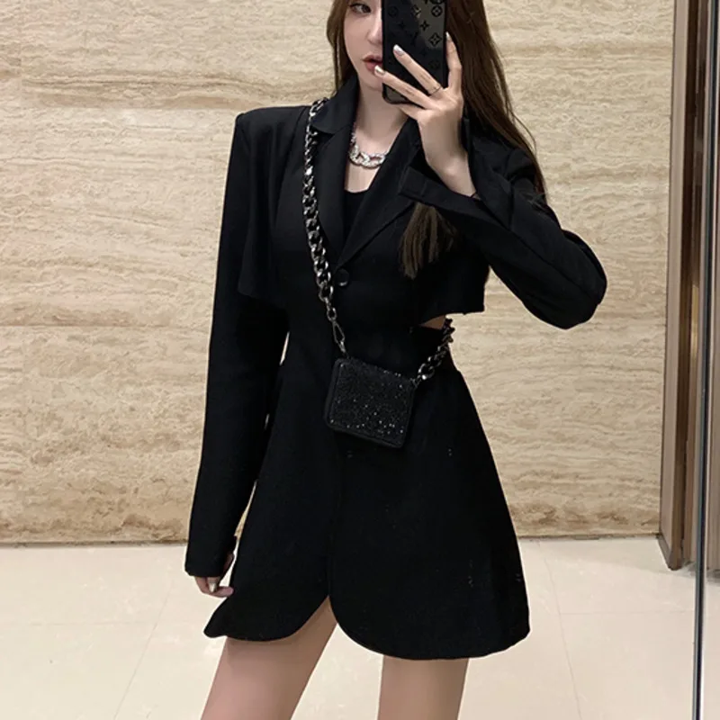 

2020 Autumn Korean Fashion Casual Suit Coat Women Slim Solid Color Notched Collar Blazer Coat Ladies Office Lady Work Outerwear