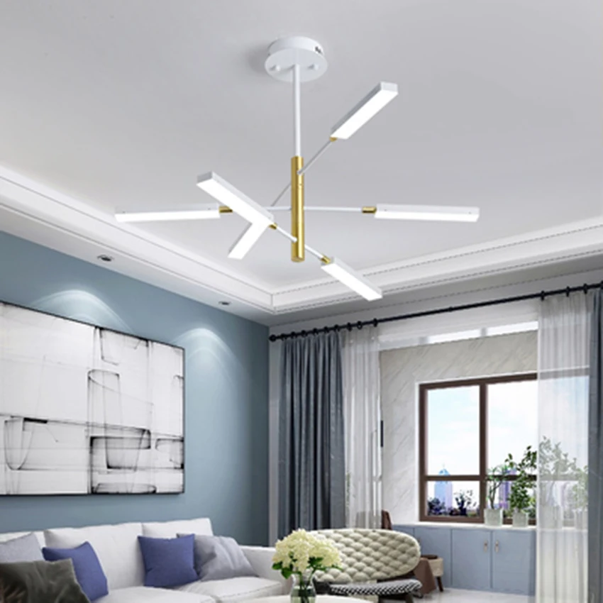 Современный акриловый абажур с регулируемой яркостью разветвленная Люстра для