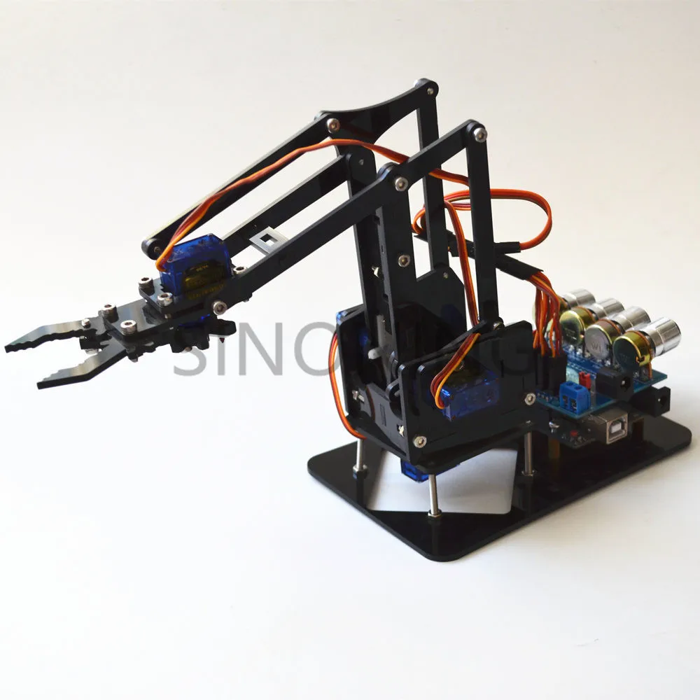 DIY акриловый робот Робо-рука коготь arduino комплект 4DOF игрушки механический захват манипулятор DIY SNAM1900