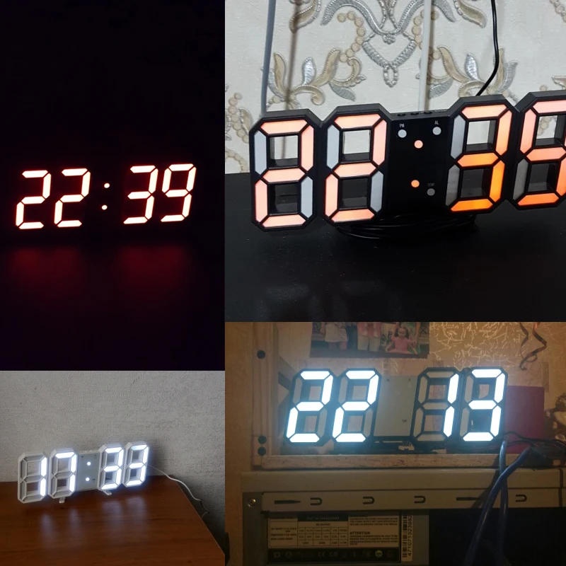 Цифровой будильник времени Мини светодиодный настенные часы WithTime портативные цифровые часы ночной Светильник Волшебные часы