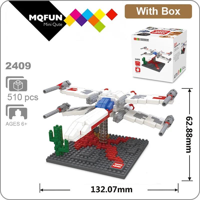 2409 With Box Wisehawk Diamond Star fighting BB8 R2D2 XWing Дарт Вейдер пластиковый строительный блок Сборная модель фигурки обучающая игрушка - Цвет: 2409 With Box
