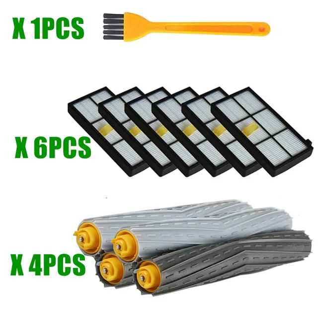 iR800-16 HEPA Filters Brushes Replacement Parts Kit For iRobot Roomba 980 990 900 896 886 870 865 866 800 vacuum Cleaner Accessories Kit - Цвет: iR800-16