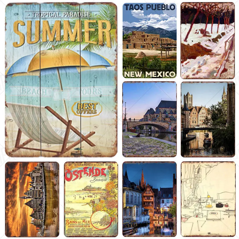 

Summer Holiday Metal Sign Plaque Metal Vintage Pub Tin Sign Wall Decor for Bar Pub Club Man Cave Decorative Plates
