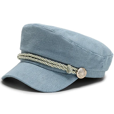 Темно-синяя шляпа Военная Женская Gorra Cuero Marines Военная детская атласная фуражка капитана Marines джинсовая мода темно-синие Шляпы Путешествия Кепка-кадетка Кепка Капитана - Цвет: 3