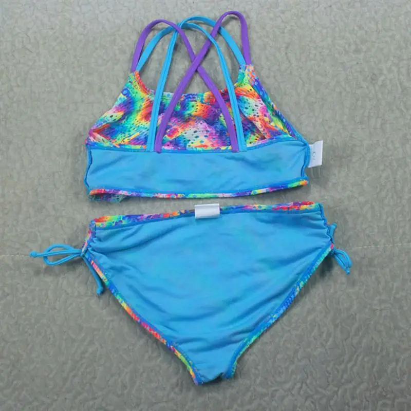 Детский Модный Купальник с вырезами бикини купальник красочный раздельный
