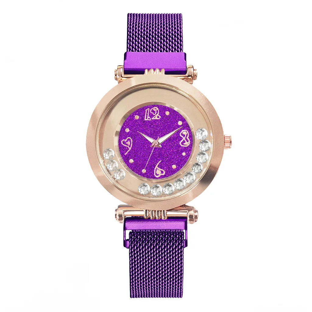 

vansvar Women Watches Ladies Quartz Stainless Steel Magnet Buckle Starry Sky Diamond Watch reloj mujer Girl Gift /d