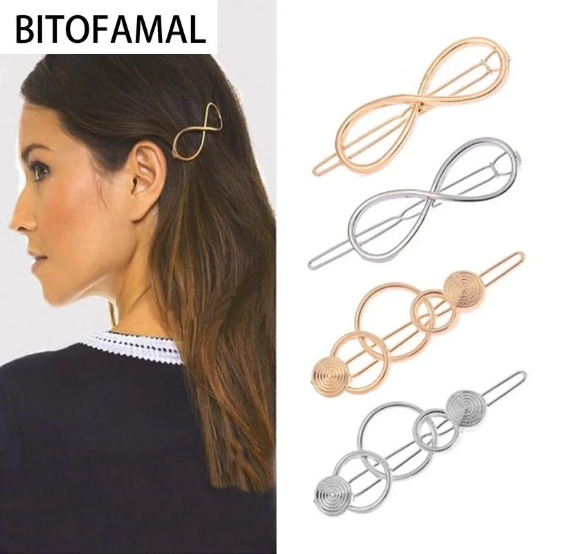 Заколки для волос в форме звезды с геометрическим узором Луны металлическая