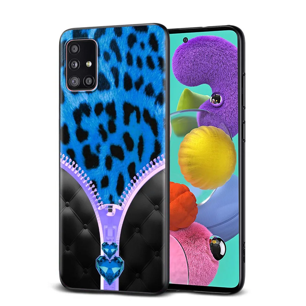 

Phone Shell For Samsung A51 A71 A52 A91 A72 A02s A02 Leopard Print Zippers Diamon Case for Galaxy A42 A41 A32 A31 A21s A21 Capa