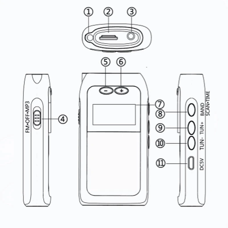 Карманное мини-радио K605 радиоприемник с цифровой настройкой Am Sw Mw музыкальный