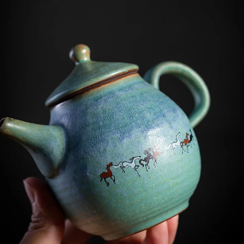 Керамический чайник с боковой ручкой большой домашний античный одиночный чайный