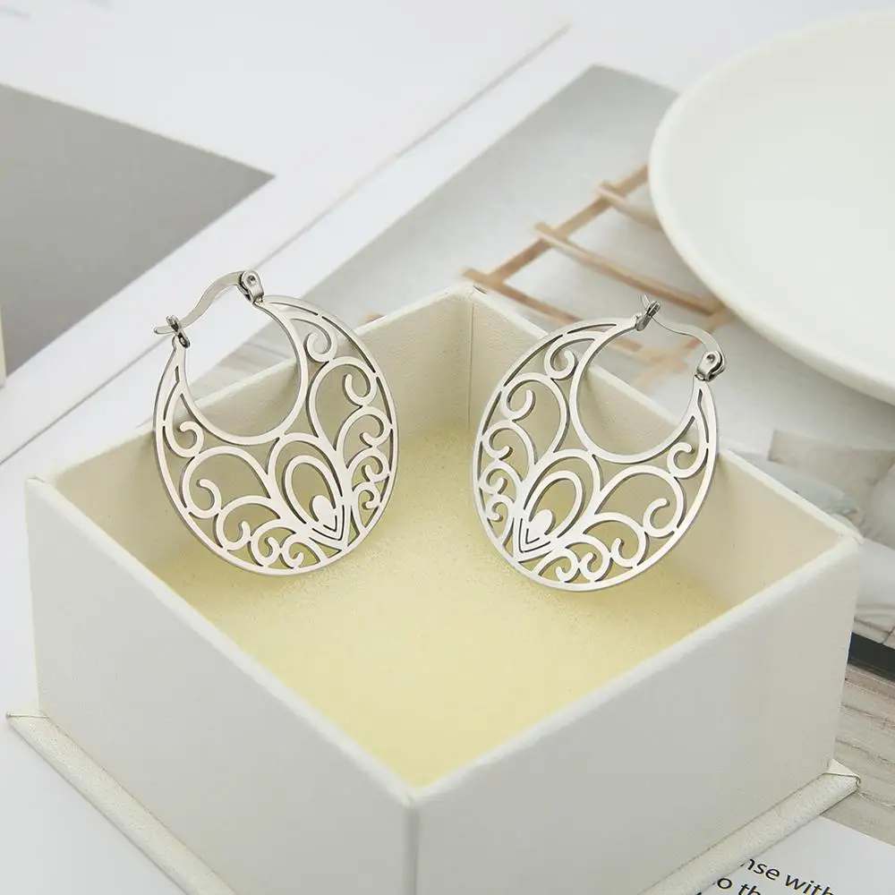 Серьги-кольца My Shape этнические винтажные большие Круглые из нержавеющей стали