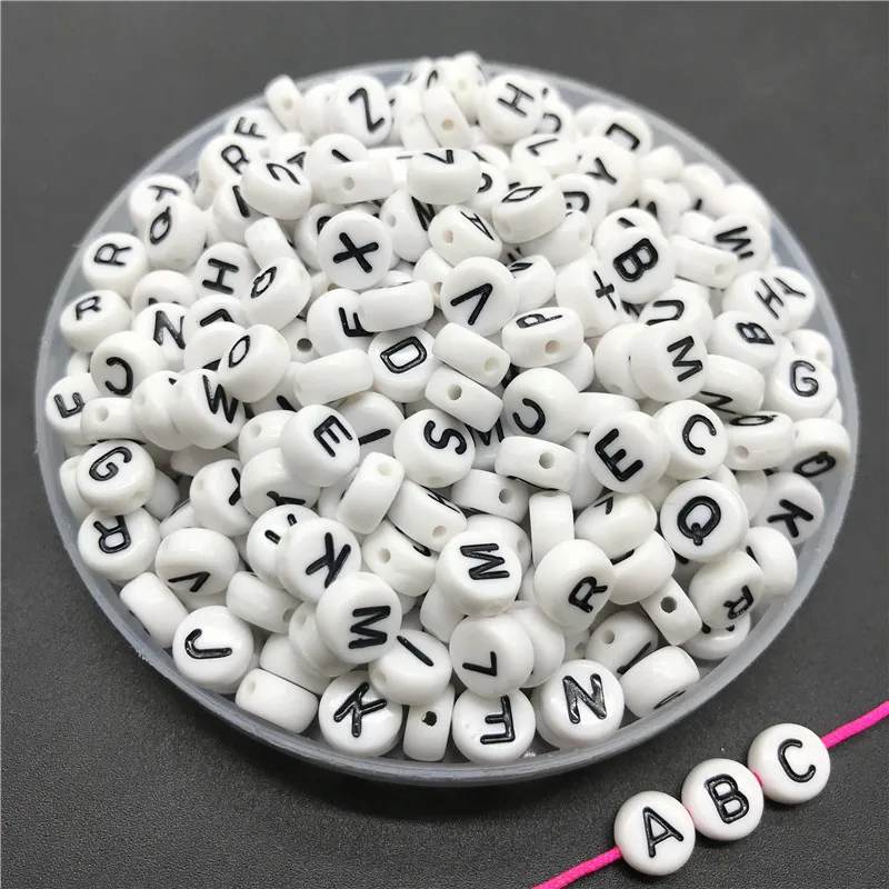 

100pcs/lot 4x7mm Acrylic Spacer Beads Letter Beads Oval Alphabet Beads For Jewelry Making DIY Handmade Accessories