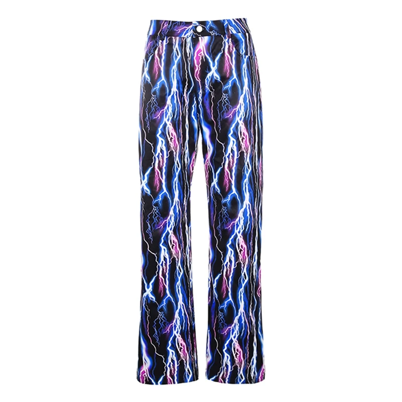 Женские брюки карго с принтом в полоску повседневные для бега высокой талией