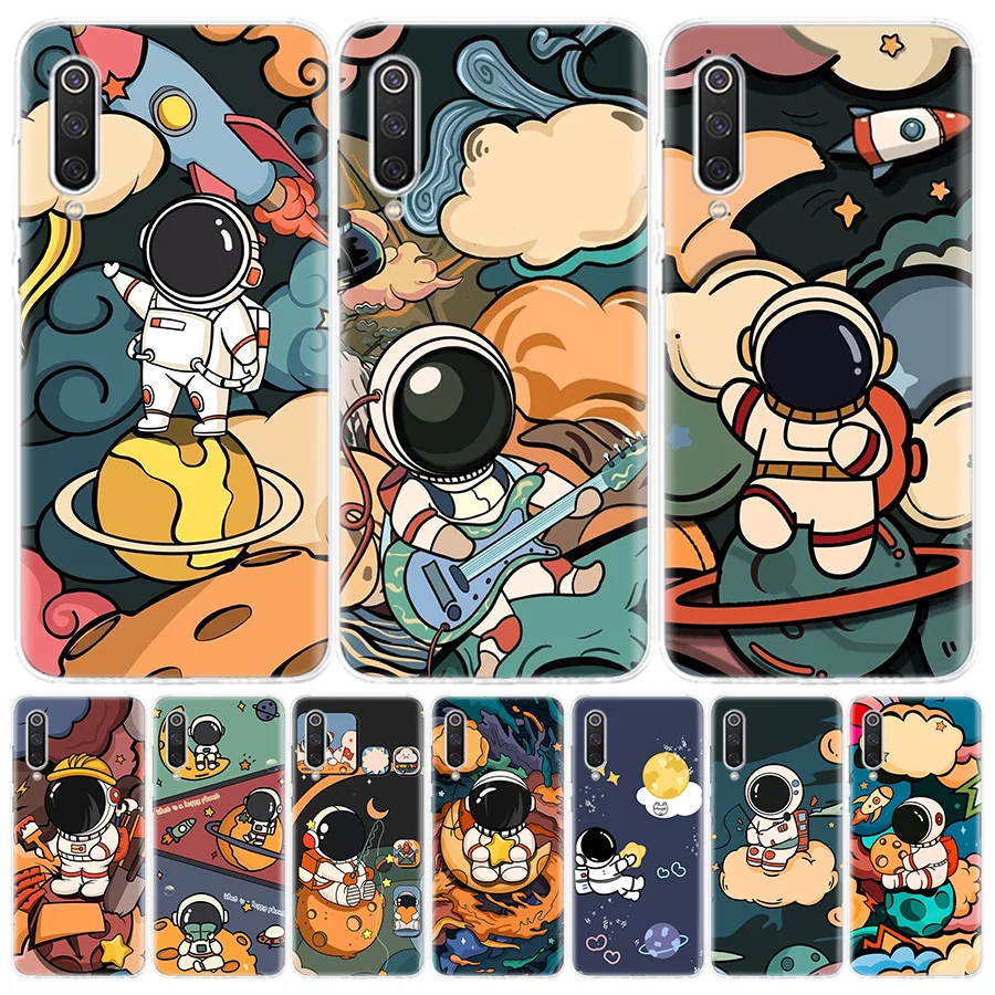 

Cartoon Planet Astronaut Star Rocket Silicon Call Phone Case For Xiaomi Redmi Note 10 Pro 11 9 10S 8 9S 11S 11T 8T 7 9A 9C 9T 7A