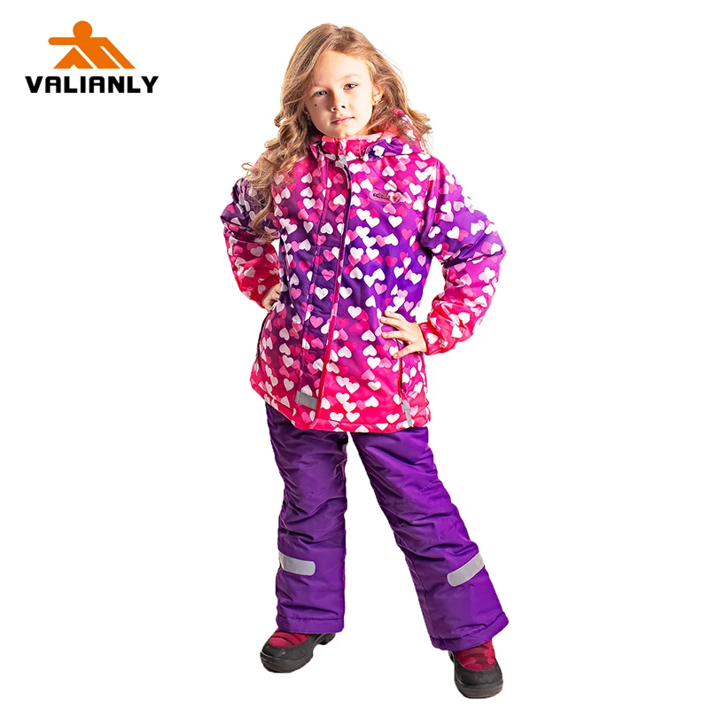 2019 лыжный костюм для девочек лыжная куртка + штаны на подтяжках зимний детский