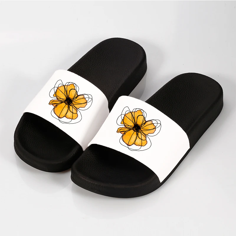 

Шлепанцы женские домашние на плоской подошве, Нескользящие сандалии с цветочным узором и открытым носком, модель 41, 2021