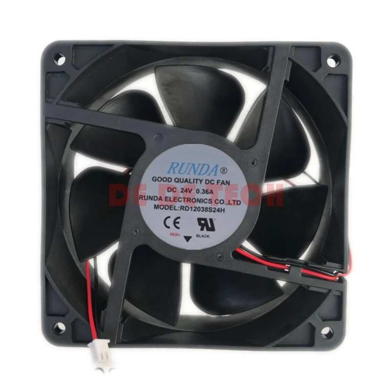 Кулер для сервера RUNDA RD12038S24H постоянный ток 24 В 0 36a 120x120x38 мм 2 провода один год