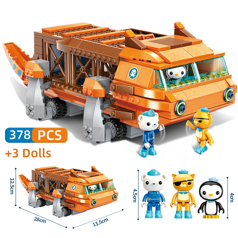 Наборы строительных блоков Octonauts Barnacles Kwazii Peso Tweak с мультипликационным принтом