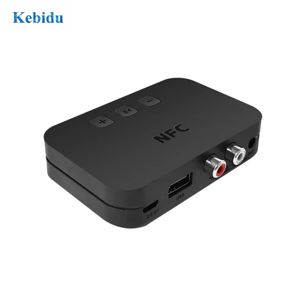 

KEBIDU NFC 5.0 Bluetooth Receiver A2DP AUX 3.5mm RCA Jack USB Smart Playback Stereo Audio Wireless Adapter For Car Kit Speaker