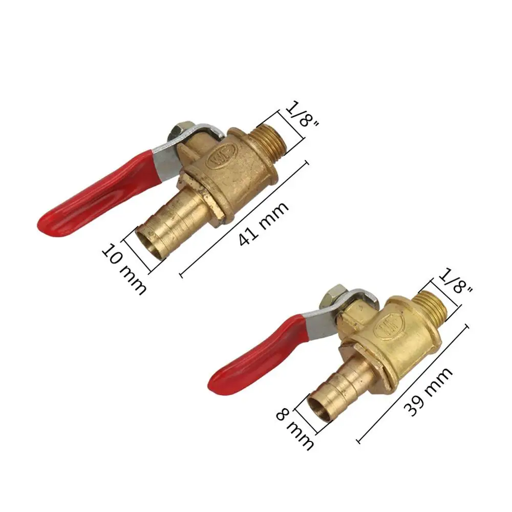 Латунный шаровой кран с бородкой 1/8 дюйма наружной резьбой на 8 мм 10 интерфейсы