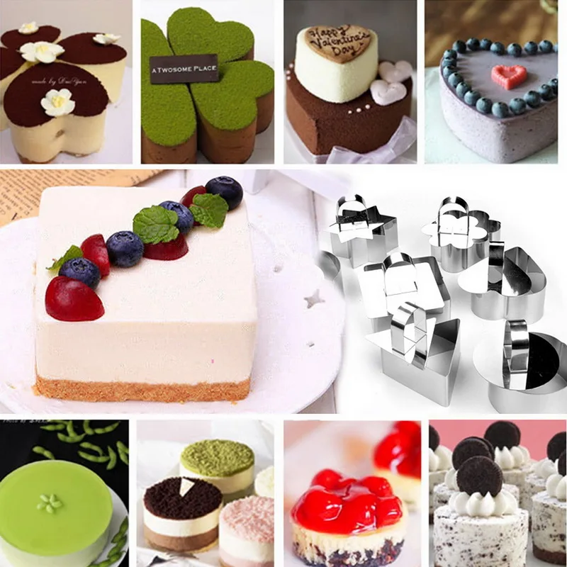 

Steel Cake Ring Stainless Steel Cake Mold With Push Piece Platen Rice Sushi Tool Dessert Mousse Mold Cooking Rings
