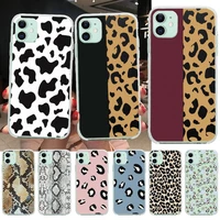 black white cow snake leopard print phone case for iphone 12 pro max 11 pro xs max 8 7 6 6s plus x 5s se 2020 xr cover