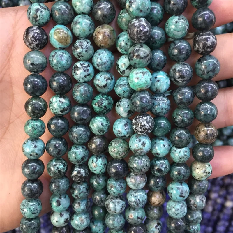 8 мм зеленый Африка Бирюзовый натуральный драгоценный камень бусины для DIY