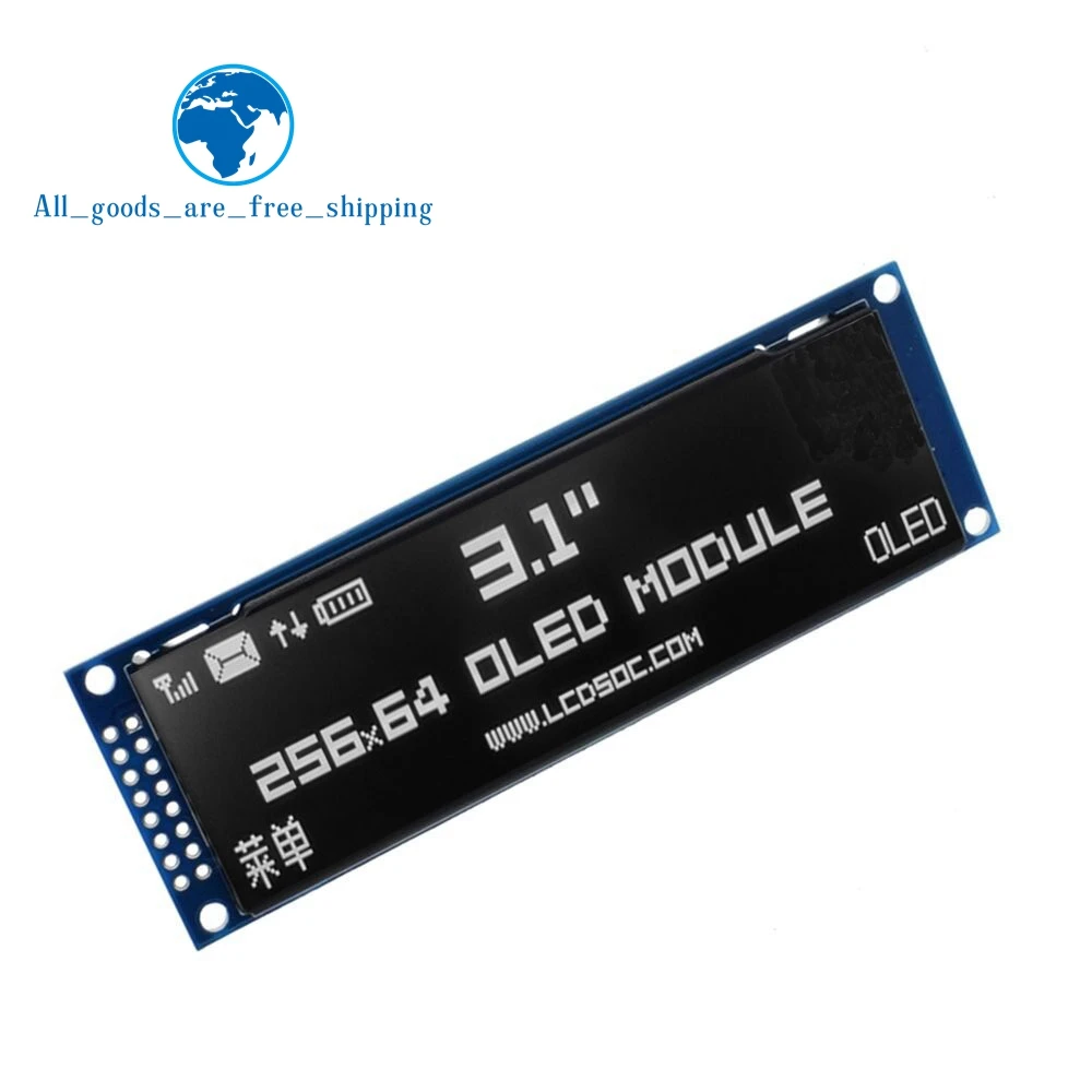 TZT настоящий OLED дисплей 3,1" 256*64 25664 точек Графический ЖК-модуль экран LCM экран SSD1322 контроллер Поддержка SPI - Цвет: Белый