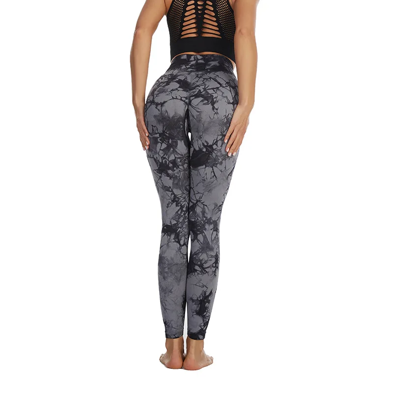 Tie-dye High Waist Fitness Legging Peach Hip Lift Exercise Tight Quick Dry Workout Leggings Women Pants New Arrival 2022