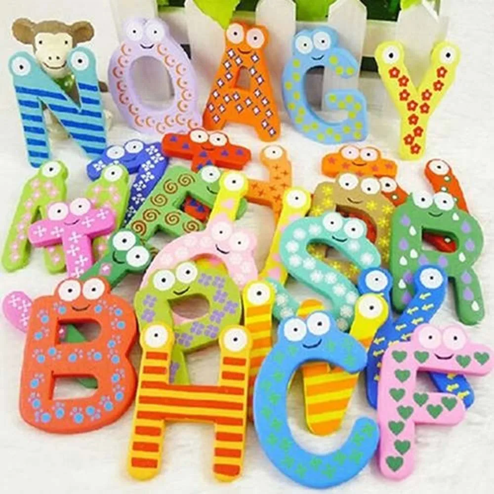 26Pcs Creative magnetic fridge stickers 26 letters&ampnumbers education learning early cute kids toys | Дом и сад