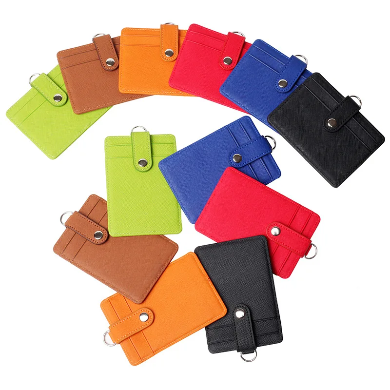 

Luxury PU Leather 5 Slot Card Sleeve Sets ID Badge Case Bank Credit Card Badge Holder Accessories