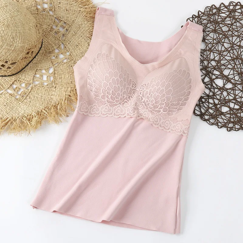 Термобелье женское Бесшовное кружевной однотонный бюстгальтер с чашками пуш-ап |