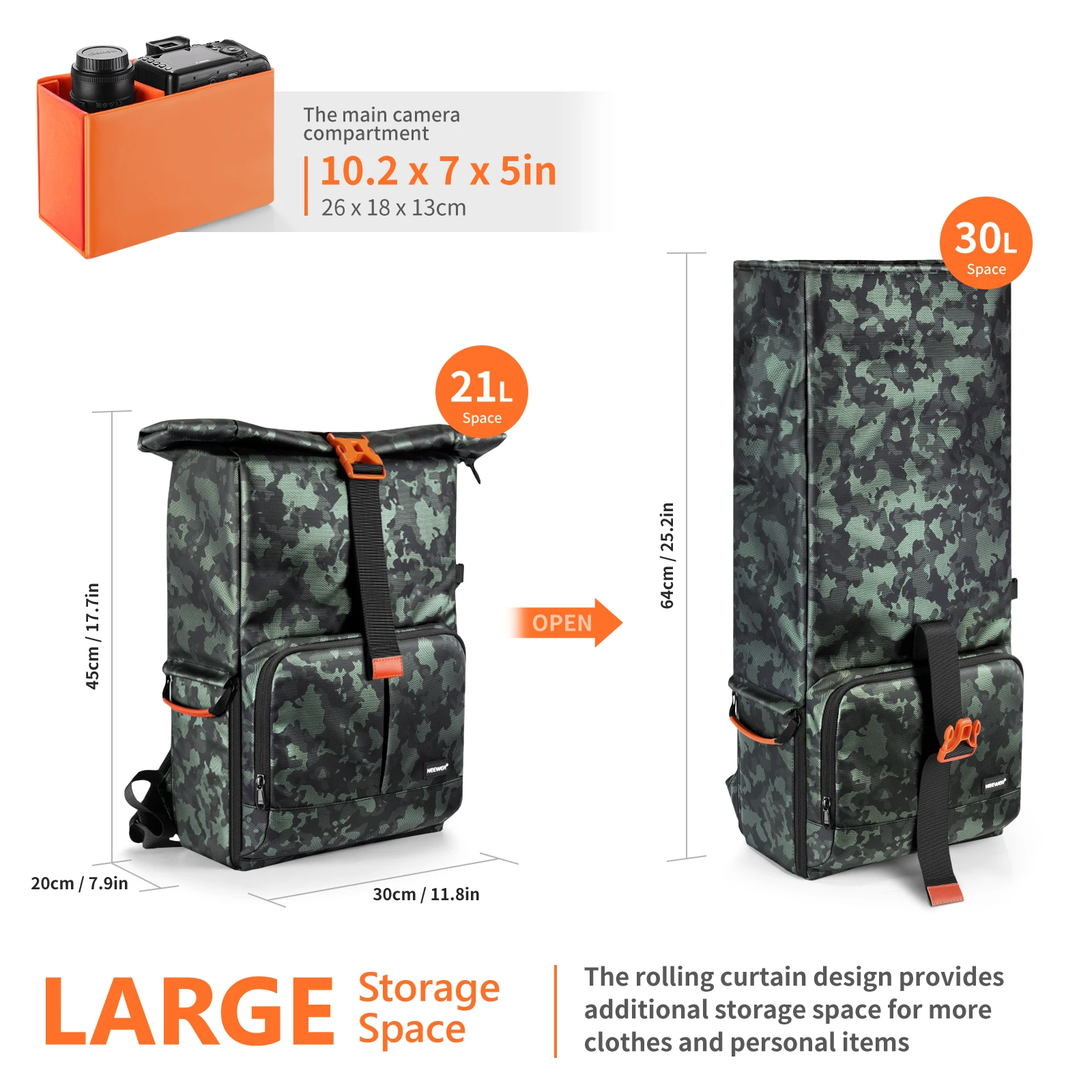 Рюкзак для фотоаппарата Neewer водостойкий рюкзак с наполнителем от дождя DSLR-камер