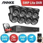 ANNKE 1080P CCTV камера DVR система 8 шт. Водонепроницаемая 2.0MP HD-TVI черная купольная камера s домашний комплект видеонаблюдения Обнаружение движения