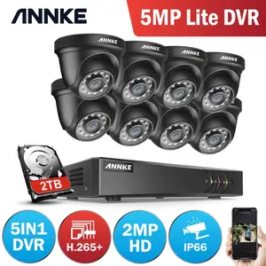 ANNKE 1080P CCTV камера DVR система 8 шт. Водонепроницаемая 2.0MP HD-TVI черная купольная камера s домашний комплект видеонаблюдения Обнаружение движения