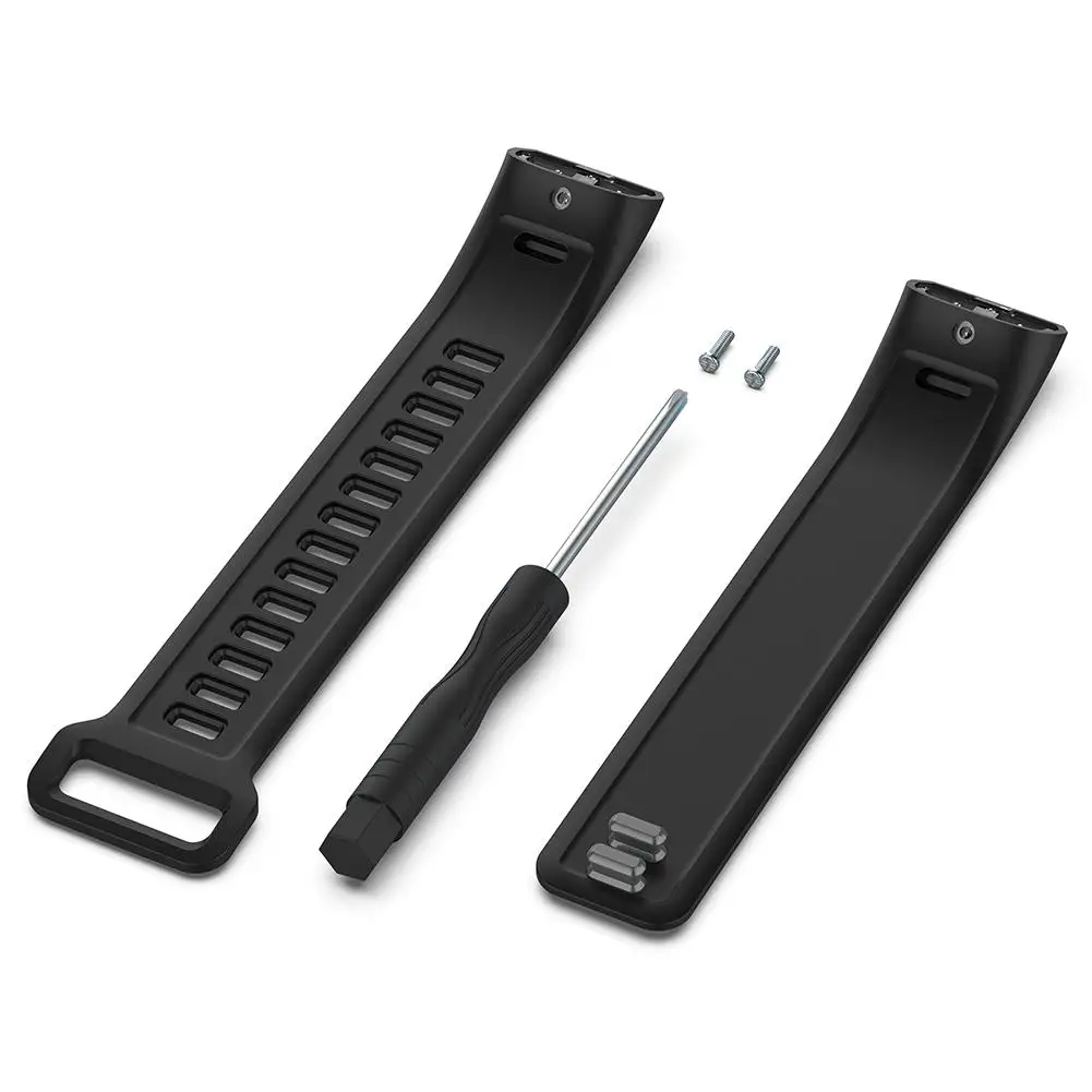 Силиконовый ремешок для часов Huawei Band 2/Band 2 Pro/ERS B19/ERS B29 (черный) 211*20*5 мм