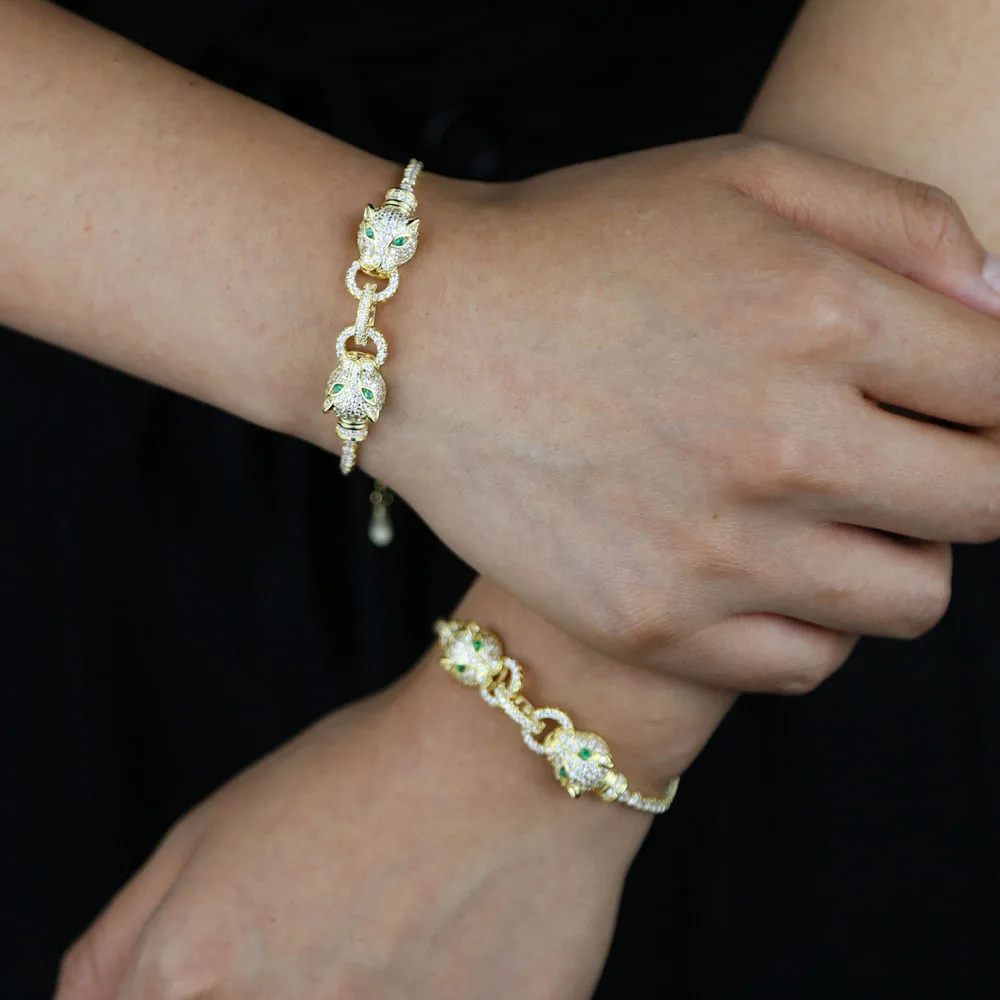 Женский Регулируемый браслет цепочка для тенниса золотого цвета с подвеской в