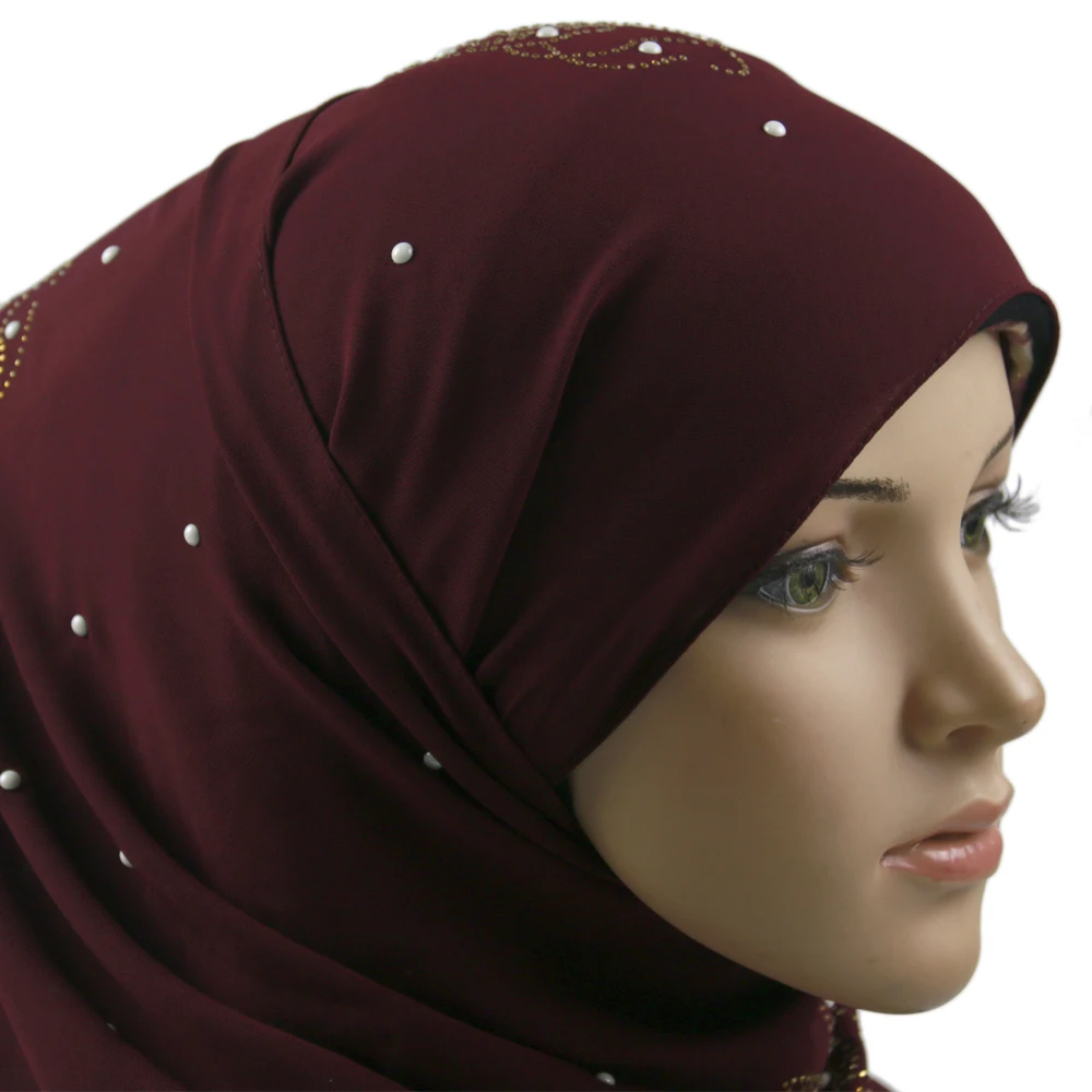 

F5 10pcs Wholesale Plain Georgette Scarf Thick Bubble Heavy Chiffon Hijab Muslim Borong Tudung Women Shawl