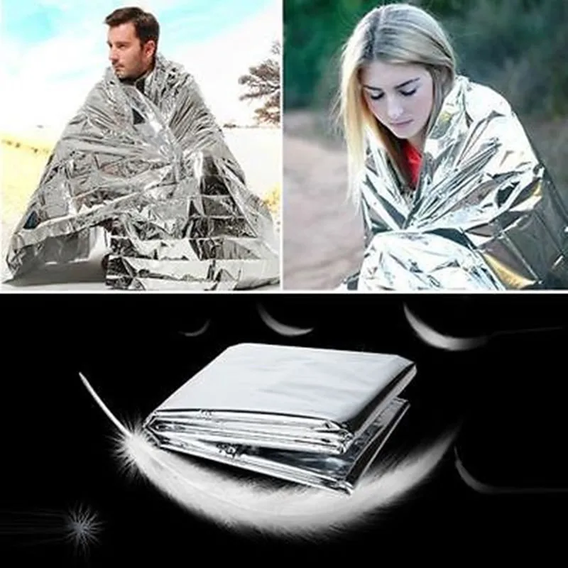 

130*210CM Outdoor Survival Emergency Rescue Warm Blanket Foldable Waterproof Heat Reflective Mylar Film Thermal