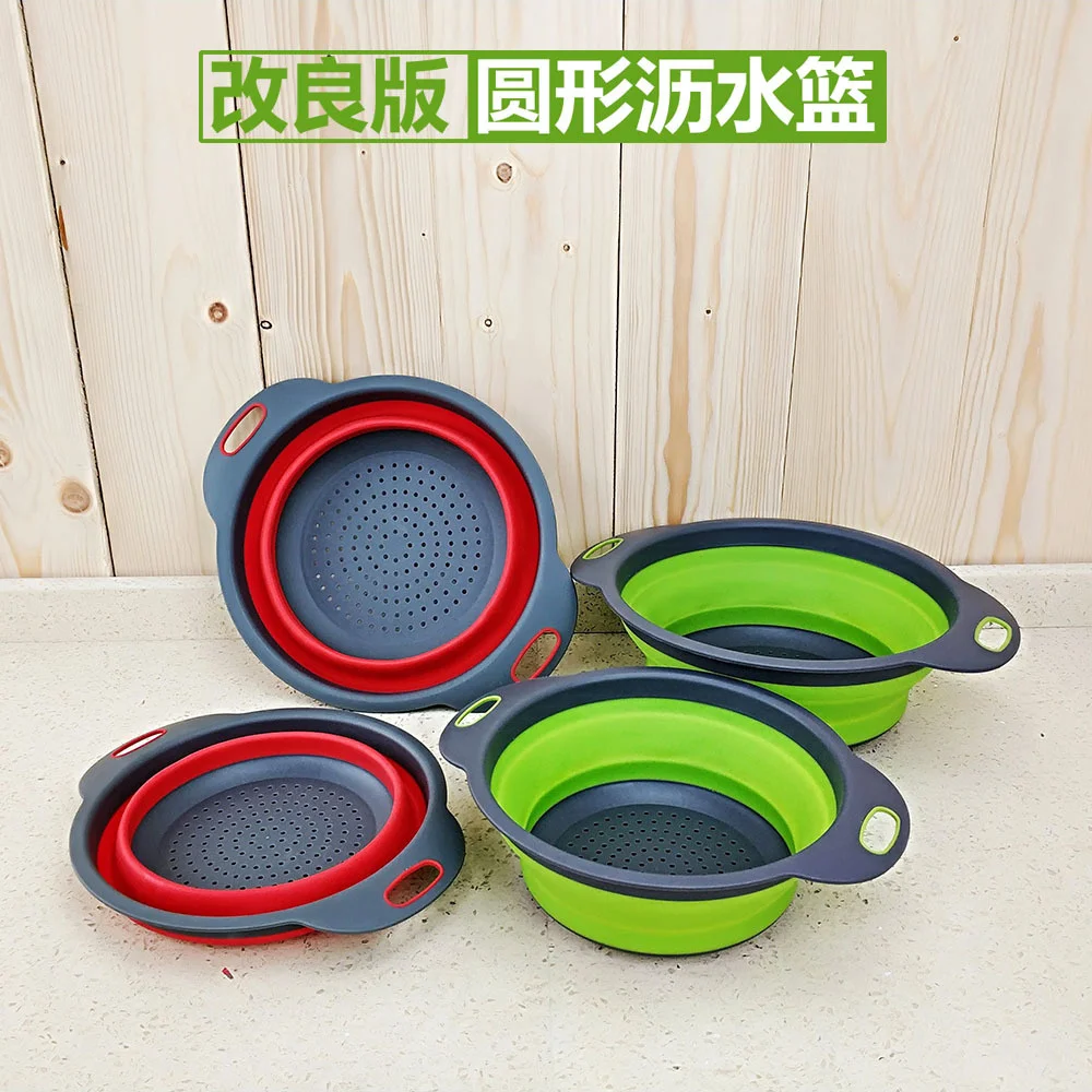 

Sales Of New Round Drain Basket Folding Drain Basket 2-piece Set Of Fruit Basket And Vegetable Washing Basket