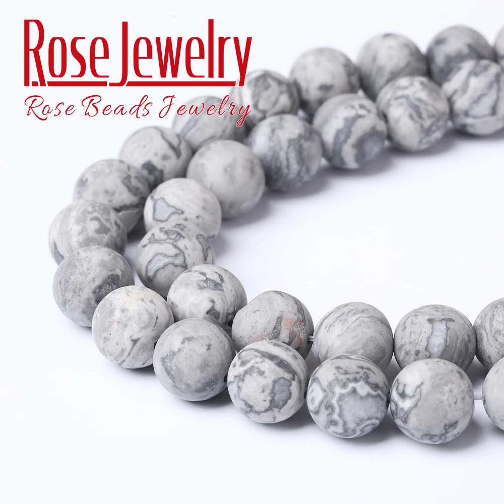Натуральный камень с тусклой полировкой матовый карта яшмы вокруг бусины для