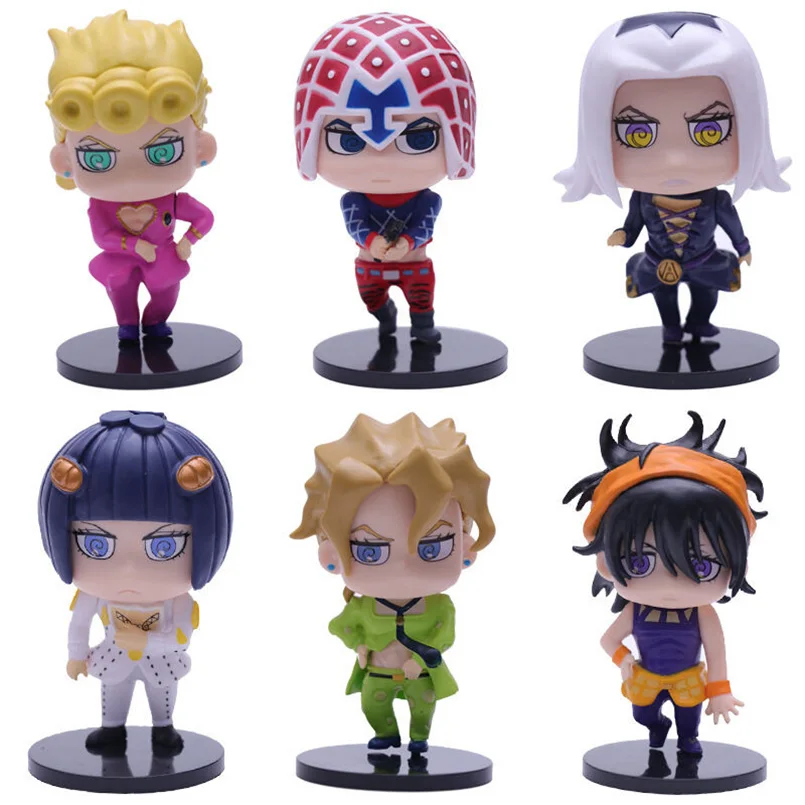 

6pcs Q version JoJo Bizarre Adventure Figure Jonathan Joestar Kujo Jotaro Higashikata Josuke PVC Action Figure model toys