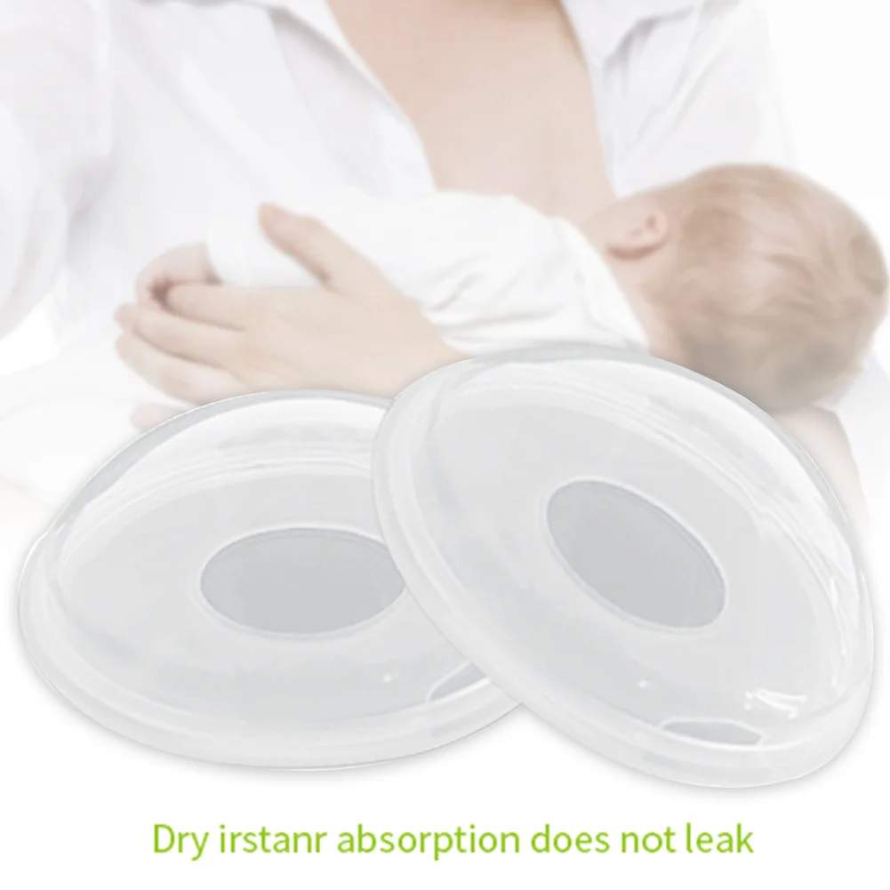 

2pcs Feeding Baby Breast Milk Collector Silicone Nursing Pads Suckling Period Soft Portable Reusable Safe Protective Easy Apply