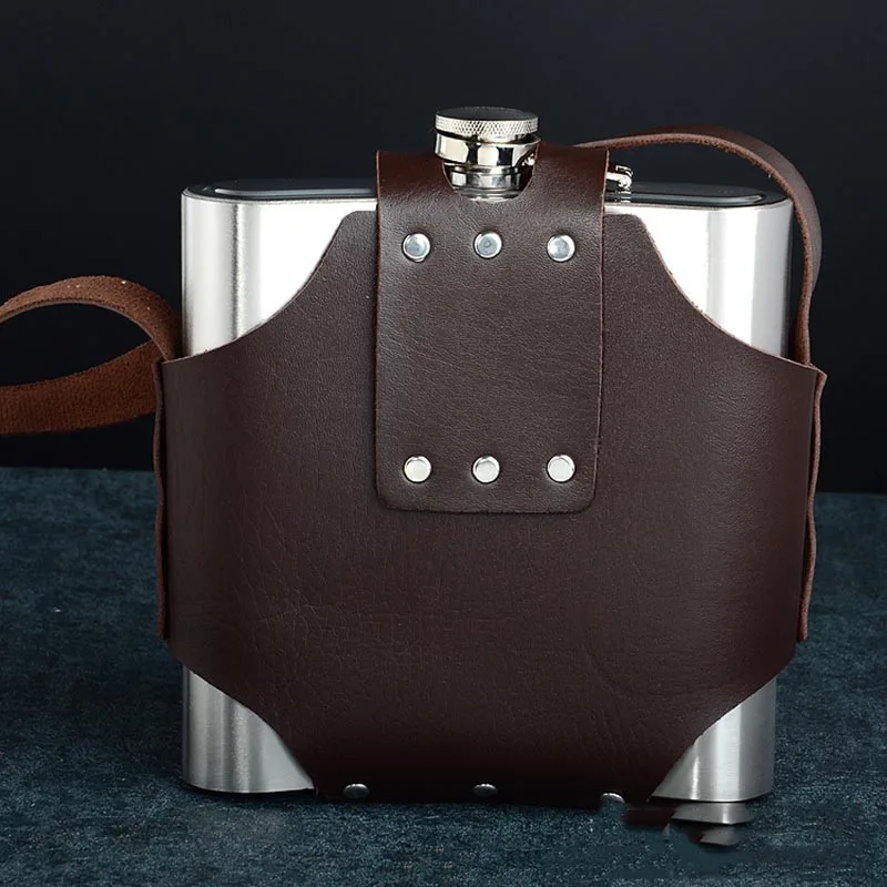 Wholesale stainless steel hip flask 2 kg outdoor portable metal white wine bottle Russian kettle 38 oz flat | Дом и сад