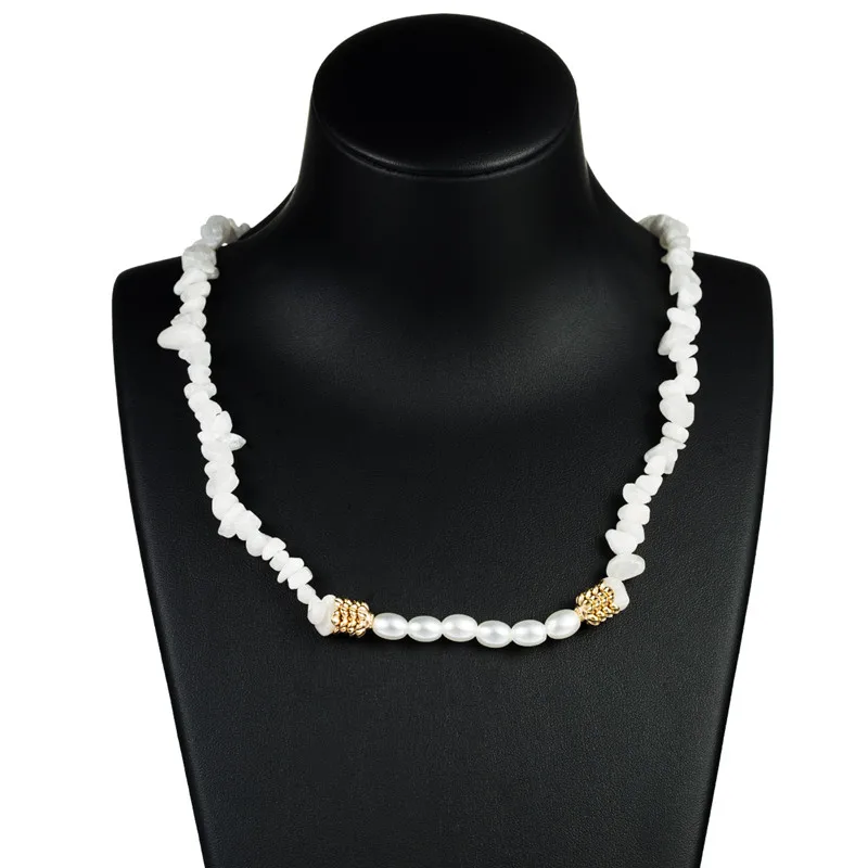 Женское Ожерелье В Стиле Хип хоп ожерелье из натурального камня с искусственным