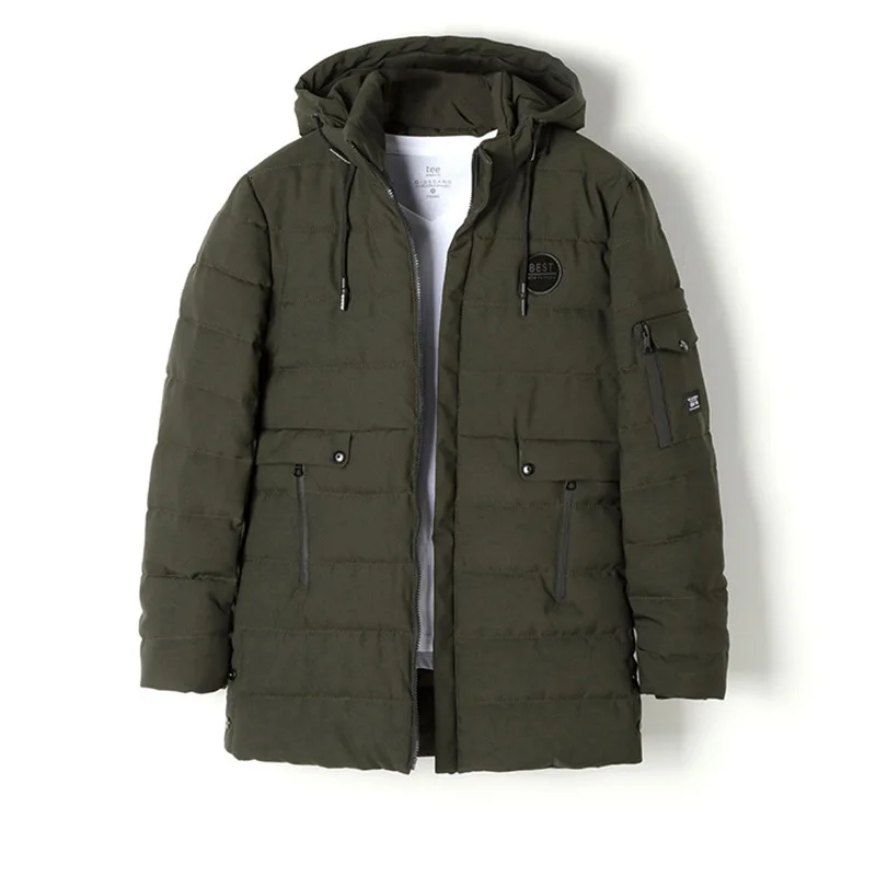 Winter Long Fund Cotton-padded Clothes Male Even Hat Man Loose Coat Men's Leisure Time Cotton Cotton-padded Jacket