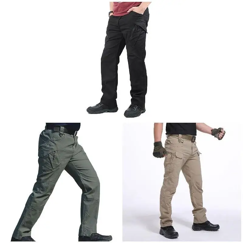

Hot Men Work Cargo Long Pants with Pockets Loose Trousers MVI-ing