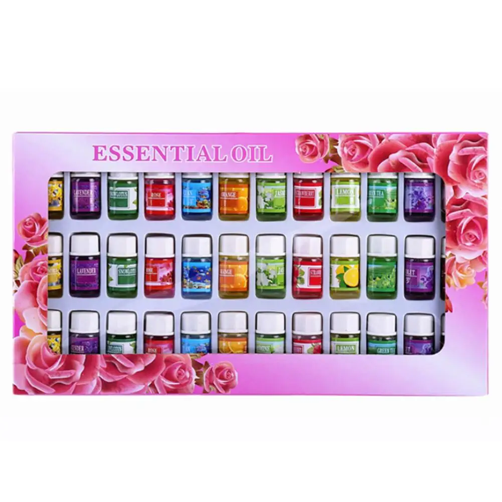 

36PCS Natural Water Soluble Fragrance Essential Oil Aromatherapy Furnace Humidifier Lavender Lemon Jasmine Essential Oil Set 3ml