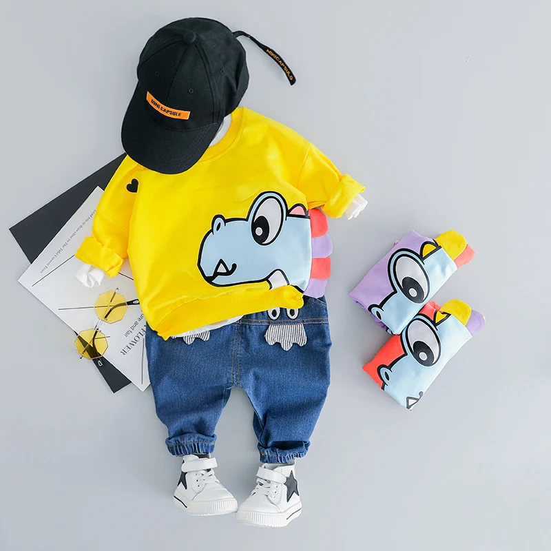Baby Boy Clothing Set Spring Autumn Dinosaur Long Sleeve T-shirts Tops Pants Kids Boys Clothes Suits Cotton Casual clothing |